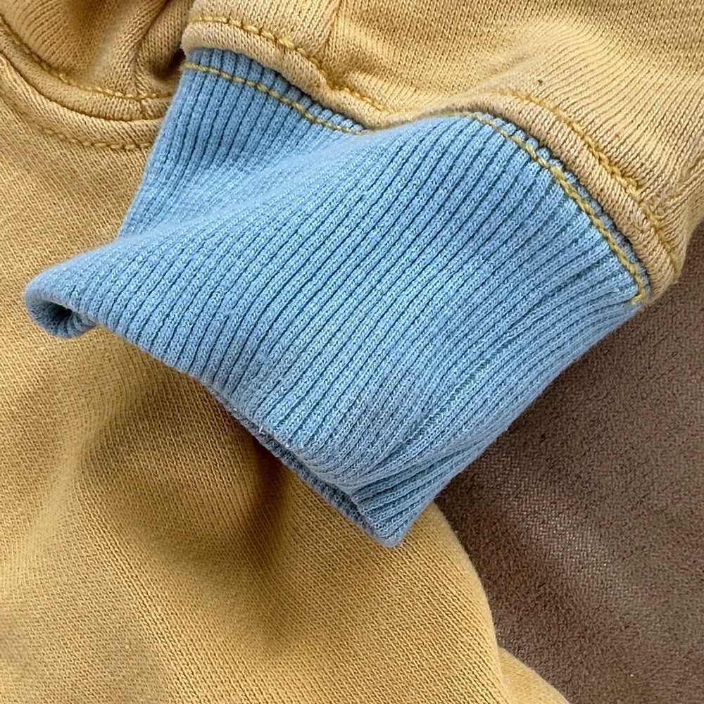 Grass & Air Kids Yellow Hoodie with Blue Cuffs - Picture 7 of 7